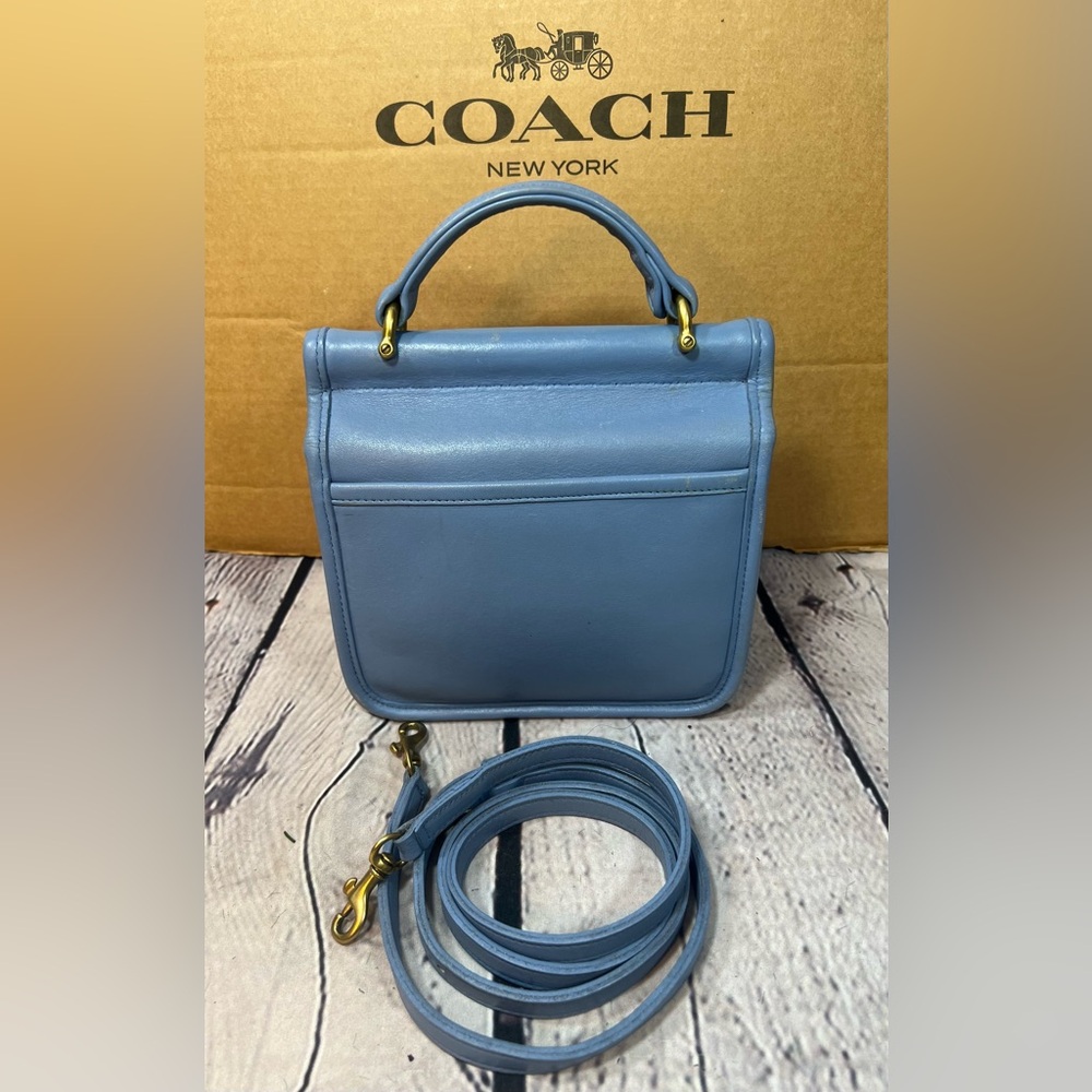 Vintage Coach 9023 Winnie Bag RARE🩵PERIWINKLE BLUE🩵Made in ‘97 Only NICE! - Picture 4 of 14